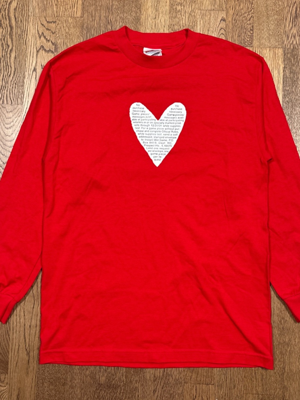 Vintage Y2K Punch Drunk Love Movie Healthy Choice Heart Promo L/S T Shirt Mens M